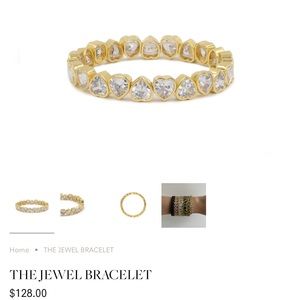 Lisa Gozlan’s “The Jewel Bracelet” in white cubic zirconia hearts (7”)